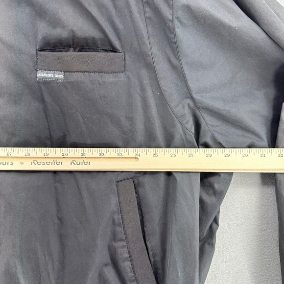 VTG Members Only Black Racer Jacket Mens 3X Lightweight Zip Up Collar 90s 1990s - Picture 8 of 11